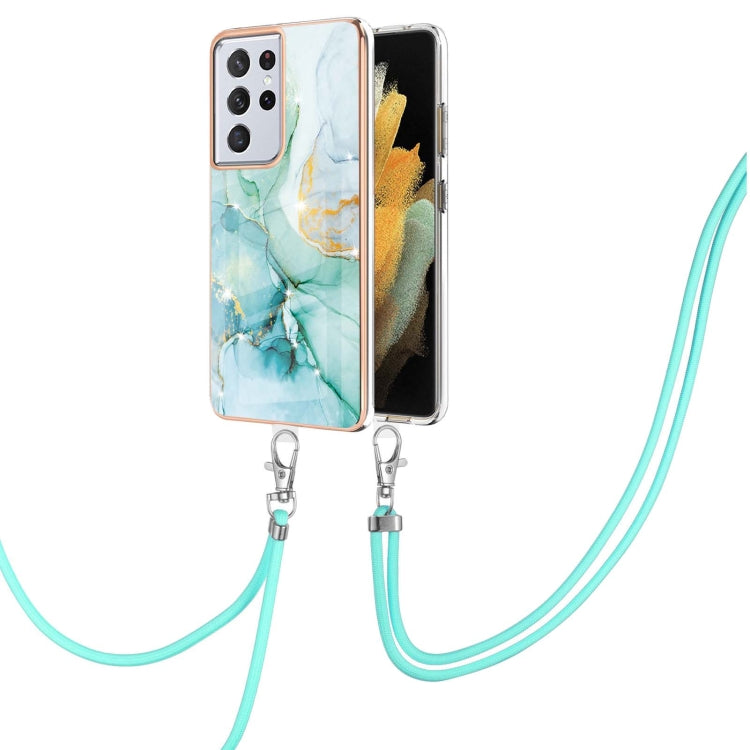 Electroplating Marble Pattern IMD TPU Shockproof Case with Neck Lanyard, For Samsung Galaxy S21 5G, For Samsung Galaxy S21+ 5G, For Samsung Galaxy S21 Ultra 5G, For Samsung Galaxy S20 FE 5G / 4G, For Samsung Galaxy S21 FE 5G, For Samsung Galaxy S20    ...