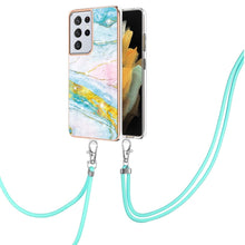 Load image into Gallery viewer, Electroplating Marble Pattern IMD TPU Shockproof Case with Neck Lanyard, For Samsung Galaxy S21 5G, For Samsung Galaxy S21+ 5G, For Samsung Galaxy S21 Ultra 5G, For Samsung Galaxy S20 FE 5G / 4G, For Samsung Galaxy S21 FE 5G, For Samsung Galaxy S20    ...