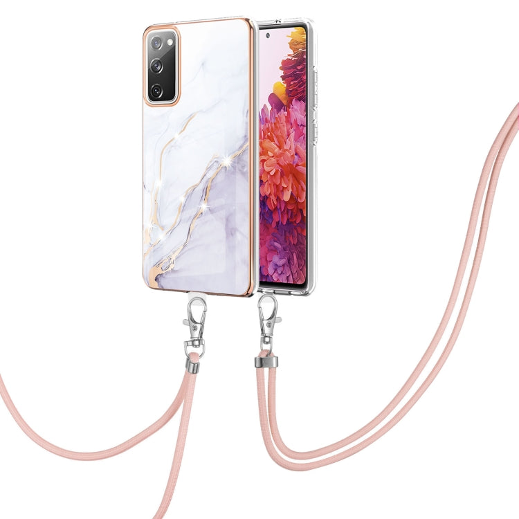 Electroplating Marble Pattern IMD TPU Shockproof Case with Neck Lanyard, For Samsung Galaxy S21 5G, For Samsung Galaxy S21+ 5G, For Samsung Galaxy S21 Ultra 5G, For Samsung Galaxy S20 FE 5G / 4G, For Samsung Galaxy S21 FE 5G, For Samsung Galaxy S20    ...