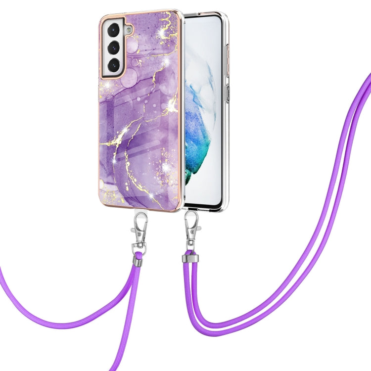 Electroplating Marble Pattern IMD TPU Shockproof Case with Neck Lanyard, For Samsung Galaxy S21 5G, For Samsung Galaxy S21+ 5G, For Samsung Galaxy S21 Ultra 5G, For Samsung Galaxy S20 FE 5G / 4G, For Samsung Galaxy S21 FE 5G, For Samsung Galaxy S20    ...