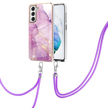 Load image into Gallery viewer, Electroplating Marble Pattern IMD TPU Shockproof Case with Neck Lanyard, For Samsung Galaxy S21 5G, For Samsung Galaxy S21+ 5G, For Samsung Galaxy S21 Ultra 5G, For Samsung Galaxy S20 FE 5G / 4G, For Samsung Galaxy S21 FE 5G, For Samsung Galaxy S20    ...