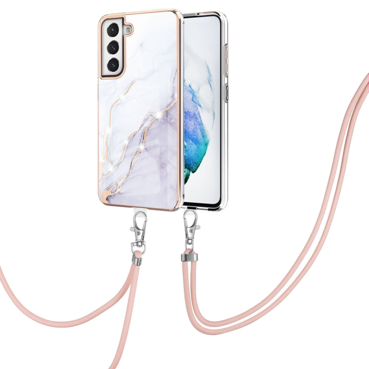 Electroplating Marble Pattern IMD TPU Shockproof Case with Neck Lanyard, For Samsung Galaxy S21 5G, For Samsung Galaxy S21+ 5G, For Samsung Galaxy S21 Ultra 5G, For Samsung Galaxy S20 FE 5G / 4G, For Samsung Galaxy S21 FE 5G, For Samsung Galaxy S20    ...