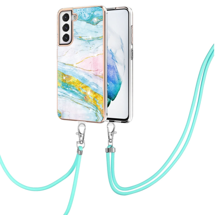 Electroplating Marble Pattern IMD TPU Shockproof Case with Neck Lanyard, For Samsung Galaxy S21 5G, For Samsung Galaxy S21+ 5G, For Samsung Galaxy S21 Ultra 5G, For Samsung Galaxy S20 FE 5G / 4G, For Samsung Galaxy S21 FE 5G, For Samsung Galaxy S20    ...