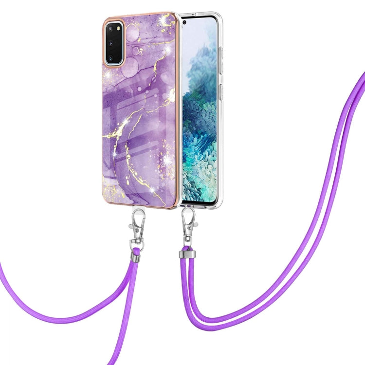 Electroplating Marble Pattern IMD TPU Shockproof Case with Neck Lanyard, For Samsung Galaxy S21 5G, For Samsung Galaxy S21+ 5G, For Samsung Galaxy S21 Ultra 5G, For Samsung Galaxy S20 FE 5G / 4G, For Samsung Galaxy S21 FE 5G, For Samsung Galaxy S20    ...