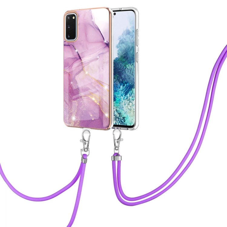 Electroplating Marble Pattern IMD TPU Shockproof Case with Neck Lanyard, For Samsung Galaxy S21 5G, For Samsung Galaxy S21+ 5G, For Samsung Galaxy S21 Ultra 5G, For Samsung Galaxy S20 FE 5G / 4G, For Samsung Galaxy S21 FE 5G, For Samsung Galaxy S20    ...