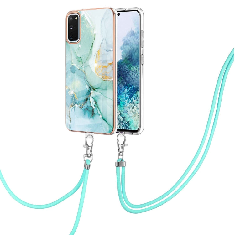 Electroplating Marble Pattern IMD TPU Shockproof Case with Neck Lanyard, For Samsung Galaxy S21 5G, For Samsung Galaxy S21+ 5G, For Samsung Galaxy S21 Ultra 5G, For Samsung Galaxy S20 FE 5G / 4G, For Samsung Galaxy S21 FE 5G, For Samsung Galaxy S20    ...