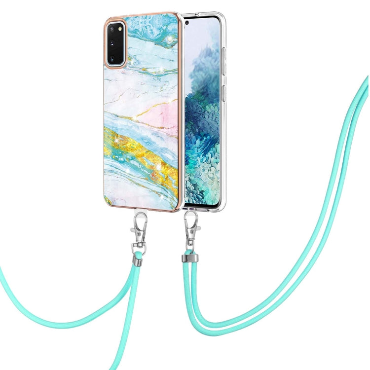 Electroplating Marble Pattern IMD TPU Shockproof Case with Neck Lanyard, For Samsung Galaxy S21 5G, For Samsung Galaxy S21+ 5G, For Samsung Galaxy S21 Ultra 5G, For Samsung Galaxy S20 FE 5G / 4G, For Samsung Galaxy S21 FE 5G, For Samsung Galaxy S20    ...