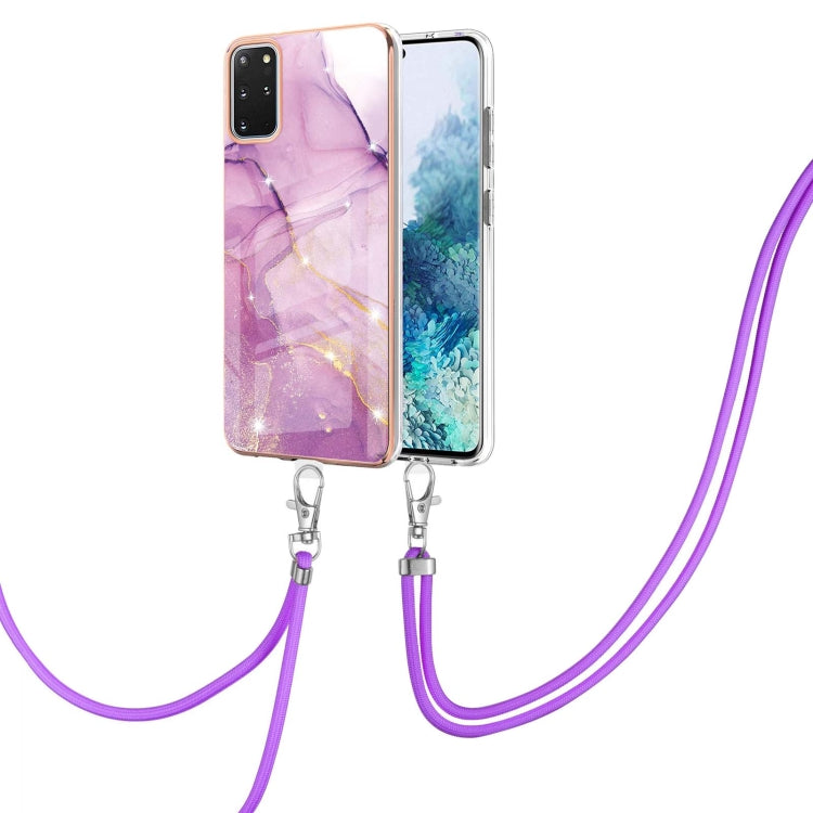 Electroplating Marble Pattern IMD TPU Shockproof Case with Neck Lanyard, For Samsung Galaxy S21 5G, For Samsung Galaxy S21+ 5G, For Samsung Galaxy S21 Ultra 5G, For Samsung Galaxy S20 FE 5G / 4G, For Samsung Galaxy S21 FE 5G, For Samsung Galaxy S20    ...