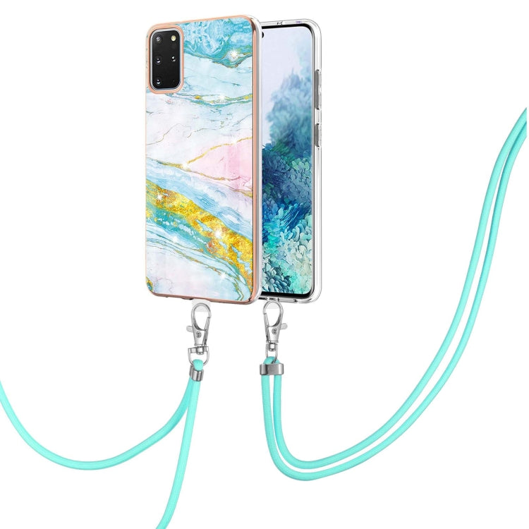 Electroplating Marble Pattern IMD TPU Shockproof Case with Neck Lanyard, For Samsung Galaxy S21 5G, For Samsung Galaxy S21+ 5G, For Samsung Galaxy S21 Ultra 5G, For Samsung Galaxy S20 FE 5G / 4G, For Samsung Galaxy S21 FE 5G, For Samsung Galaxy S20    ...