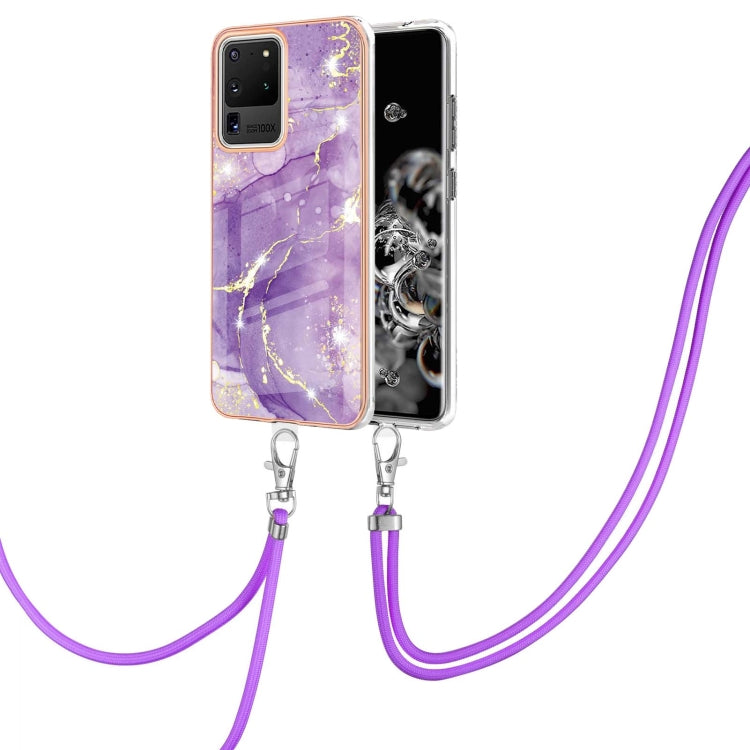 Electroplating Marble Pattern IMD TPU Shockproof Case with Neck Lanyard, For Samsung Galaxy S21 5G, For Samsung Galaxy S21+ 5G, For Samsung Galaxy S21 Ultra 5G, For Samsung Galaxy S20 FE 5G / 4G, For Samsung Galaxy S21 FE 5G, For Samsung Galaxy S20    ...