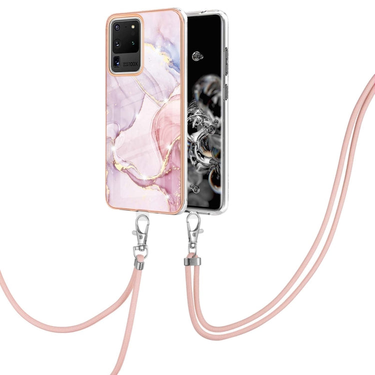 Electroplating Marble Pattern IMD TPU Shockproof Case with Neck Lanyard, For Samsung Galaxy S21 5G, For Samsung Galaxy S21+ 5G, For Samsung Galaxy S21 Ultra 5G, For Samsung Galaxy S20 FE 5G / 4G, For Samsung Galaxy S21 FE 5G, For Samsung Galaxy S20    ...
