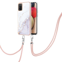 Load image into Gallery viewer, Electroplating Marble Pattern IMD TPU Shockproof Case with Neck Lanyard, For Samsung Galaxy A02s US Version 166mm, For Samsung Galaxy A02s EU Version 164mm, For Samsung Galaxy A03s 166mm, For Samsung Galaxy A11 / M11, For Samsung Galaxy A12            ...