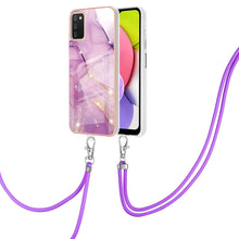 Load image into Gallery viewer, Electroplating Marble Pattern IMD TPU Shockproof Case with Neck Lanyard, For Samsung Galaxy A02s US Version 166mm, For Samsung Galaxy A02s EU Version 164mm, For Samsung Galaxy A03s 166mm, For Samsung Galaxy A11 / M11, For Samsung Galaxy A12            ...