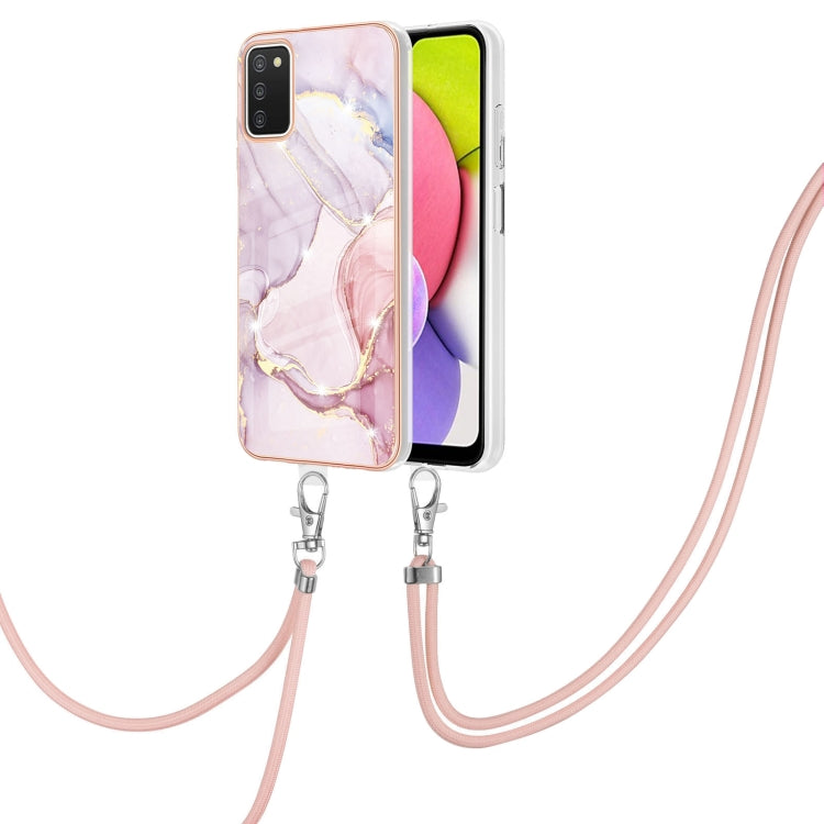 Electroplating Marble Pattern IMD TPU Shockproof Case with Neck Lanyard, For Samsung Galaxy A02s US Version 166mm, For Samsung Galaxy A02s EU Version 164mm, For Samsung Galaxy A03s 166mm, For Samsung Galaxy A11 / M11, For Samsung Galaxy A12            ...