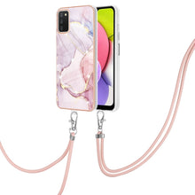 Load image into Gallery viewer, Electroplating Marble Pattern IMD TPU Shockproof Case with Neck Lanyard, For Samsung Galaxy A02s US Version 166mm, For Samsung Galaxy A02s EU Version 164mm, For Samsung Galaxy A03s 166mm, For Samsung Galaxy A11 / M11, For Samsung Galaxy A12            ...