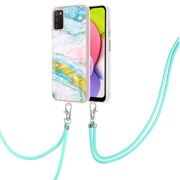 Electroplating Marble Pattern IMD TPU Shockproof Case with Neck Lanyard, For Samsung Galaxy A02s US Version 166mm, For Samsung Galaxy A02s EU Version 164mm, For Samsung Galaxy A03s 166mm, For Samsung Galaxy A11 / M11, For Samsung Galaxy A12            ...