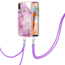 Load image into Gallery viewer, Electroplating Marble Pattern IMD TPU Shockproof Case with Neck Lanyard, For Samsung Galaxy A02s US Version 166mm, For Samsung Galaxy A02s EU Version 164mm, For Samsung Galaxy A03s 166mm, For Samsung Galaxy A11 / M11, For Samsung Galaxy A12            ...