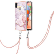Load image into Gallery viewer, Electroplating Marble Pattern IMD TPU Shockproof Case with Neck Lanyard, For Samsung Galaxy A02s US Version 166mm, For Samsung Galaxy A02s EU Version 164mm, For Samsung Galaxy A03s 166mm, For Samsung Galaxy A11 / M11, For Samsung Galaxy A12            ...