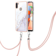 Load image into Gallery viewer, Electroplating Marble Pattern IMD TPU Shockproof Case with Neck Lanyard, For Samsung Galaxy A02s US Version 166mm, For Samsung Galaxy A02s EU Version 164mm, For Samsung Galaxy A03s 166mm, For Samsung Galaxy A11 / M11, For Samsung Galaxy A12            ...