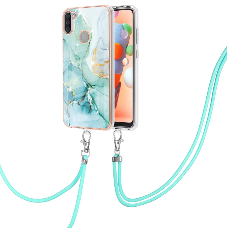 Electroplating Marble Pattern IMD TPU Shockproof Case with Neck Lanyard, For Samsung Galaxy A02s US Version 166mm, For Samsung Galaxy A02s EU Version 164mm, For Samsung Galaxy A03s 166mm, For Samsung Galaxy A11 / M11, For Samsung Galaxy A12            ...