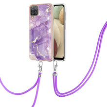 Load image into Gallery viewer, Electroplating Marble Pattern IMD TPU Shockproof Case with Neck Lanyard, For Samsung Galaxy A02s US Version 166mm, For Samsung Galaxy A02s EU Version 164mm, For Samsung Galaxy A03s 166mm, For Samsung Galaxy A11 / M11, For Samsung Galaxy A12            ...