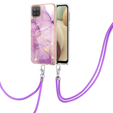 Load image into Gallery viewer, Electroplating Marble Pattern IMD TPU Shockproof Case with Neck Lanyard, For Samsung Galaxy A02s US Version 166mm, For Samsung Galaxy A02s EU Version 164mm, For Samsung Galaxy A03s 166mm, For Samsung Galaxy A11 / M11, For Samsung Galaxy A12            ...
