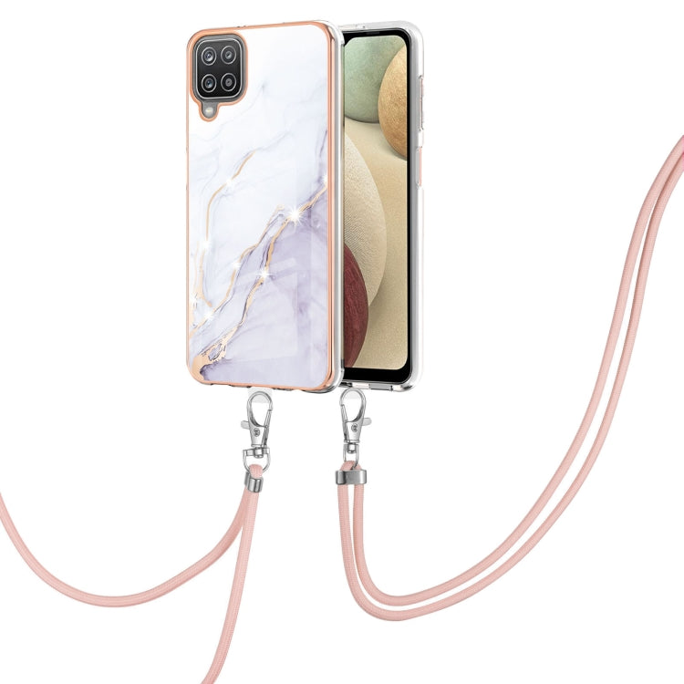 Electroplating Marble Pattern IMD TPU Shockproof Case with Neck Lanyard, For Samsung Galaxy A02s US Version 166mm, For Samsung Galaxy A02s EU Version 164mm, For Samsung Galaxy A03s 166mm, For Samsung Galaxy A11 / M11, For Samsung Galaxy A12            ...