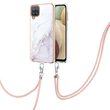 Load image into Gallery viewer, Electroplating Marble Pattern IMD TPU Shockproof Case with Neck Lanyard, For Samsung Galaxy A02s US Version 166mm, For Samsung Galaxy A02s EU Version 164mm, For Samsung Galaxy A03s 166mm, For Samsung Galaxy A11 / M11, For Samsung Galaxy A12            ...