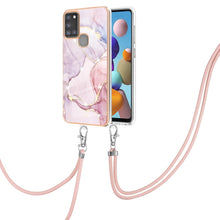 Load image into Gallery viewer, Electroplating Marble Pattern IMD TPU Shockproof Case with Neck Lanyard, For Samsung Galaxy A02s US Version 166mm, For Samsung Galaxy A02s EU Version 164mm, For Samsung Galaxy A03s 166mm, For Samsung Galaxy A11 / M11, For Samsung Galaxy A12            ...