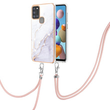 Load image into Gallery viewer, Electroplating Marble Pattern IMD TPU Shockproof Case with Neck Lanyard, For Samsung Galaxy A02s US Version 166mm, For Samsung Galaxy A02s EU Version 164mm, For Samsung Galaxy A03s 166mm, For Samsung Galaxy A11 / M11, For Samsung Galaxy A12            ...