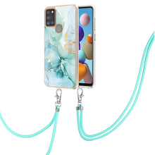 Load image into Gallery viewer, Electroplating Marble Pattern IMD TPU Shockproof Case with Neck Lanyard, For Samsung Galaxy A02s US Version 166mm, For Samsung Galaxy A02s EU Version 164mm, For Samsung Galaxy A03s 166mm, For Samsung Galaxy A11 / M11, For Samsung Galaxy A12            ...