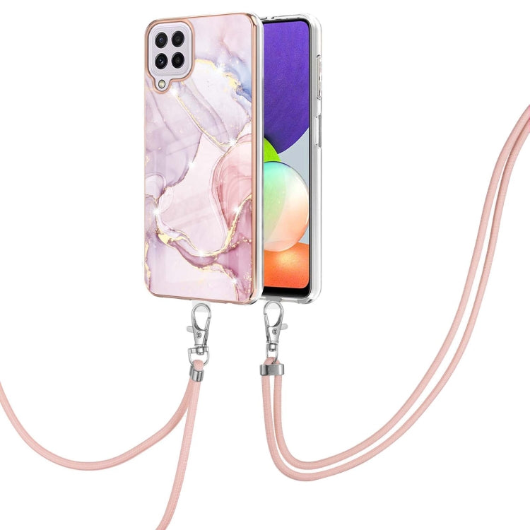 Electroplating Marble Pattern IMD TPU Shockproof Case with Neck Lanyard, For Samsung Galaxy A02s US Version 166mm, For Samsung Galaxy A02s EU Version 164mm, For Samsung Galaxy A03s 166mm, For Samsung Galaxy A11 / M11, For Samsung Galaxy A12            ...