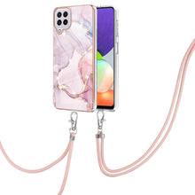 Load image into Gallery viewer, Electroplating Marble Pattern IMD TPU Shockproof Case with Neck Lanyard, For Samsung Galaxy A02s US Version 166mm, For Samsung Galaxy A02s EU Version 164mm, For Samsung Galaxy A03s 166mm, For Samsung Galaxy A11 / M11, For Samsung Galaxy A12            ...
