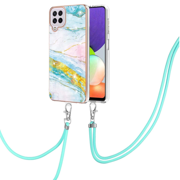 Electroplating Marble Pattern IMD TPU Shockproof Case with Neck Lanyard, For Samsung Galaxy A02s US Version 166mm, For Samsung Galaxy A02s EU Version 164mm, For Samsung Galaxy A03s 166mm, For Samsung Galaxy A11 / M11, For Samsung Galaxy A12            ...
