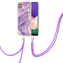Load image into Gallery viewer, Electroplating Marble Pattern IMD TPU Shockproof Case with Neck Lanyard, For Samsung Galaxy A02s US Version 166mm, For Samsung Galaxy A02s EU Version 164mm, For Samsung Galaxy A03s 166mm, For Samsung Galaxy A11 / M11, For Samsung Galaxy A12            ...