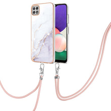 Load image into Gallery viewer, Electroplating Marble Pattern IMD TPU Shockproof Case with Neck Lanyard, For Samsung Galaxy A02s US Version 166mm, For Samsung Galaxy A02s EU Version 164mm, For Samsung Galaxy A03s 166mm, For Samsung Galaxy A11 / M11, For Samsung Galaxy A12            ...