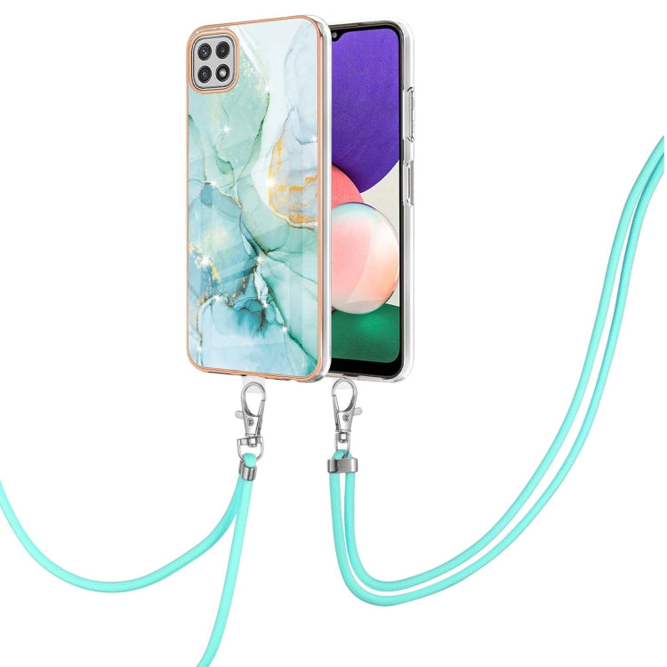 Electroplating Marble Pattern IMD TPU Shockproof Case with Neck Lanyard, For Samsung Galaxy A02s US Version 166mm, For Samsung Galaxy A02s EU Version 164mm, For Samsung Galaxy A03s 166mm, For Samsung Galaxy A11 / M11, For Samsung Galaxy A12            ...