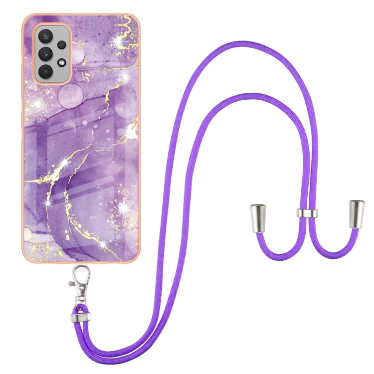 Electroplating Marble Pattern IMD TPU Shockproof Case with Neck Lanyard, For Samsung Galaxy A32 4G EU Version, For Samsung Galaxy A32 5G, For Samsung Galaxy A52 5G / 4G, For Samsung Galaxy A72 5G / 4G
