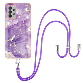 Electroplating Marble Pattern IMD TPU Shockproof Case with Neck Lanyard, For Samsung Galaxy A32 4G EU Version, For Samsung Galaxy A32 5G, For Samsung Galaxy A52 5G / 4G, For Samsung Galaxy A72 5G / 4G