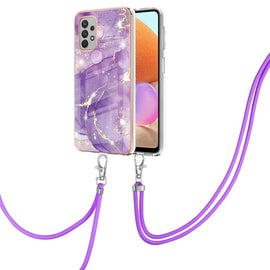 Electroplating Marble Pattern IMD TPU Shockproof Case with Neck Lanyard, For Samsung Galaxy A32 4G EU Version, For Samsung Galaxy A32 5G, For Samsung Galaxy A52 5G / 4G, For Samsung Galaxy A72 5G / 4G
