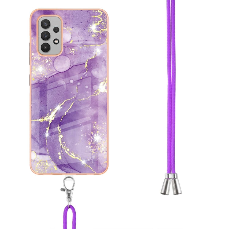 Electroplating Marble Pattern IMD TPU Shockproof Case with Neck Lanyard, For Samsung Galaxy A32 4G EU Version, For Samsung Galaxy A32 5G, For Samsung Galaxy A52 5G / 4G, For Samsung Galaxy A72 5G / 4G