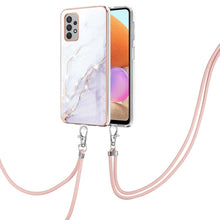 Load image into Gallery viewer, Electroplating Marble Pattern IMD TPU Shockproof Case with Neck Lanyard, For Samsung Galaxy A32 4G EU Version, For Samsung Galaxy A32 5G, For Samsung Galaxy A52 5G / 4G, For Samsung Galaxy A72 5G / 4G