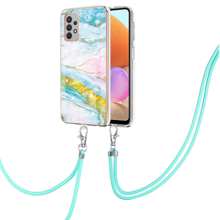 Electroplating Marble Pattern IMD TPU Shockproof Case with Neck Lanyard, For Samsung Galaxy A32 4G EU Version, For Samsung Galaxy A32 5G, For Samsung Galaxy A52 5G / 4G, For Samsung Galaxy A72 5G / 4G