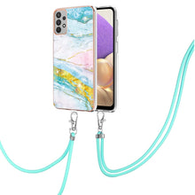 Load image into Gallery viewer, Electroplating Marble Pattern IMD TPU Shockproof Case with Neck Lanyard, For Samsung Galaxy A32 4G EU Version, For Samsung Galaxy A32 5G, For Samsung Galaxy A52 5G / 4G, For Samsung Galaxy A72 5G / 4G