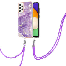 Load image into Gallery viewer, Electroplating Marble Pattern IMD TPU Shockproof Case with Neck Lanyard, For Samsung Galaxy A32 4G EU Version, For Samsung Galaxy A32 5G, For Samsung Galaxy A52 5G / 4G, For Samsung Galaxy A72 5G / 4G
