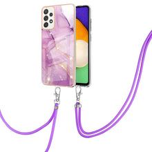 Load image into Gallery viewer, Electroplating Marble Pattern IMD TPU Shockproof Case with Neck Lanyard, For Samsung Galaxy A32 4G EU Version, For Samsung Galaxy A32 5G, For Samsung Galaxy A52 5G / 4G, For Samsung Galaxy A72 5G / 4G
