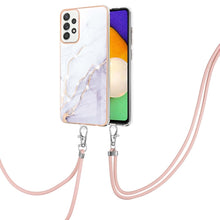 Load image into Gallery viewer, Electroplating Marble Pattern IMD TPU Shockproof Case with Neck Lanyard, For Samsung Galaxy A32 4G EU Version, For Samsung Galaxy A32 5G, For Samsung Galaxy A52 5G / 4G, For Samsung Galaxy A72 5G / 4G