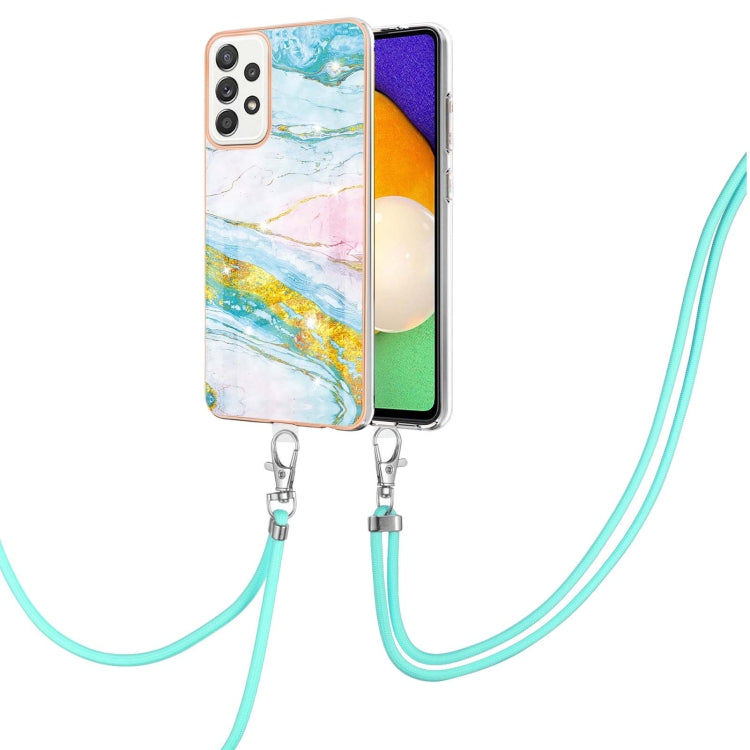 Electroplating Marble Pattern IMD TPU Shockproof Case with Neck Lanyard, For Samsung Galaxy A32 4G EU Version, For Samsung Galaxy A32 5G, For Samsung Galaxy A52 5G / 4G, For Samsung Galaxy A72 5G / 4G