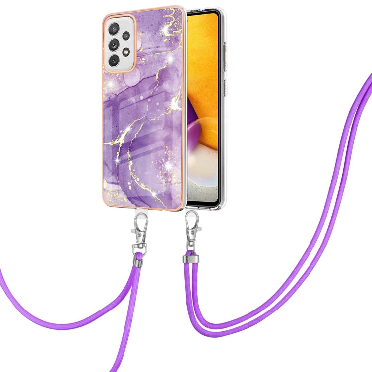 Electroplating Marble Pattern IMD TPU Shockproof Case with Neck Lanyard, For Samsung Galaxy A32 4G EU Version, For Samsung Galaxy A32 5G, For Samsung Galaxy A52 5G / 4G, For Samsung Galaxy A72 5G / 4G