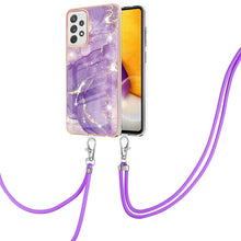 Load image into Gallery viewer, Electroplating Marble Pattern IMD TPU Shockproof Case with Neck Lanyard, For Samsung Galaxy A32 4G EU Version, For Samsung Galaxy A32 5G, For Samsung Galaxy A52 5G / 4G, For Samsung Galaxy A72 5G / 4G